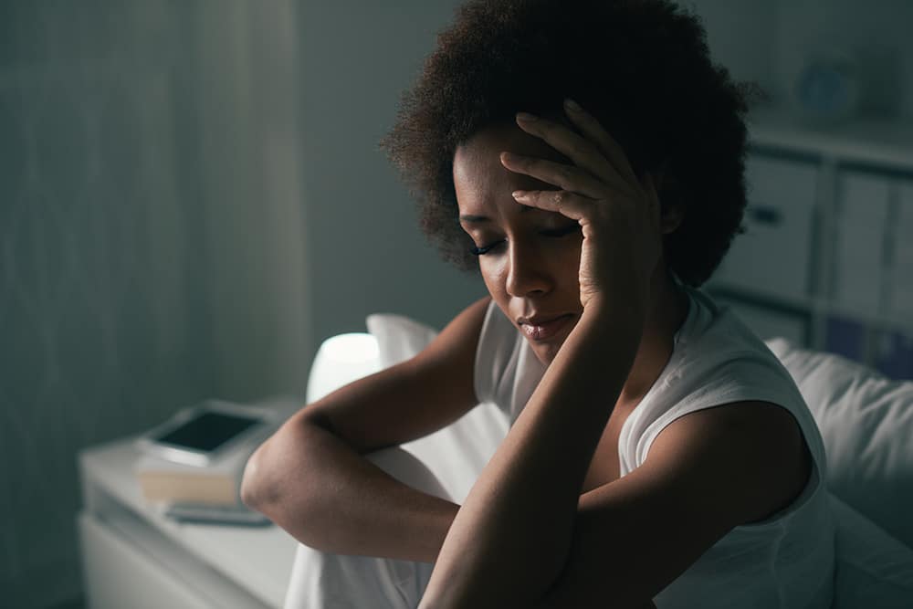Woman unable to sleep